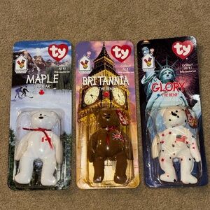 Ty Beanie Babies McDonalds  - International Bears Maple, Britannia, Glory